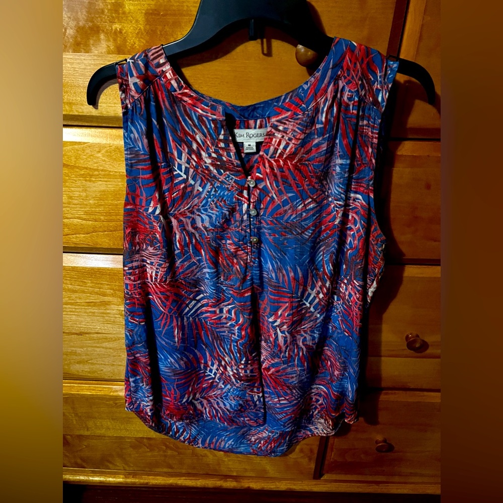 Kim Rogers Red/white/blue top.